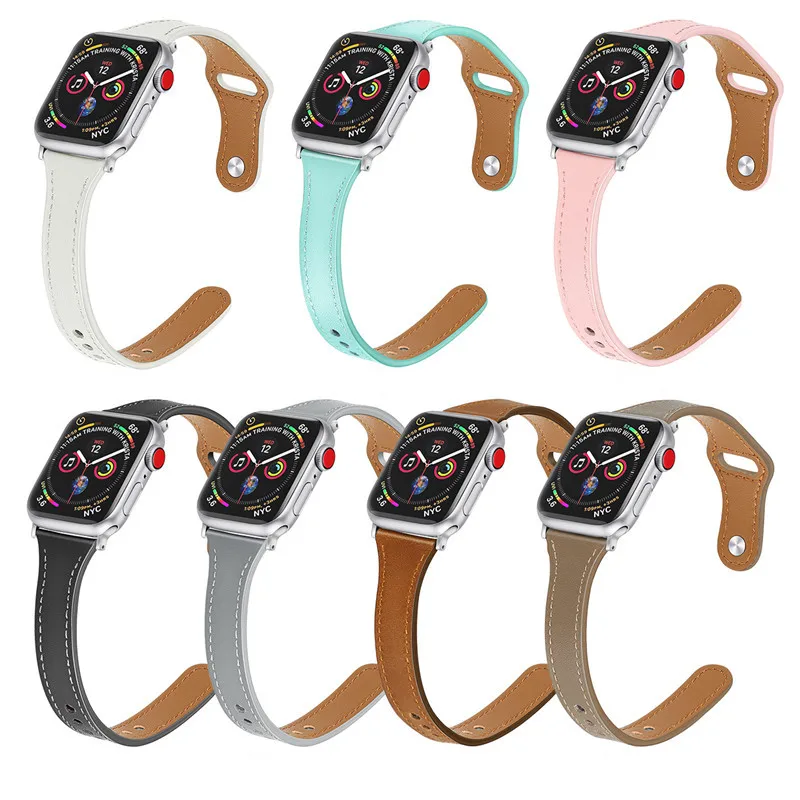 Кожаный ремешок Смарт-часы аксессуары для Apple Watch band 40 44 мм сменный Браслет ремень для iWatch серии 4 3 2 1 38 42 мм