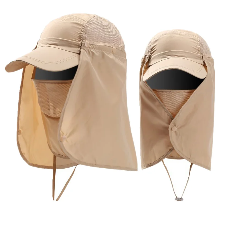 

Outdoor Mountaineering Hiking Visor Outdoor Sports Fishing Uv Protection Face Neck Hat Visor Fashion Hat Riding Windproof Sand C
