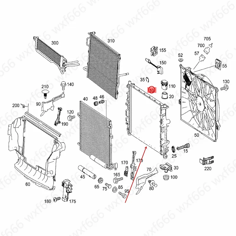 Резервуарный радиатор для воды подходит для S300mer ced es-be nzC180 C200 R350 Конденсатор Охлаждение сети кондиционер радиатор кулер