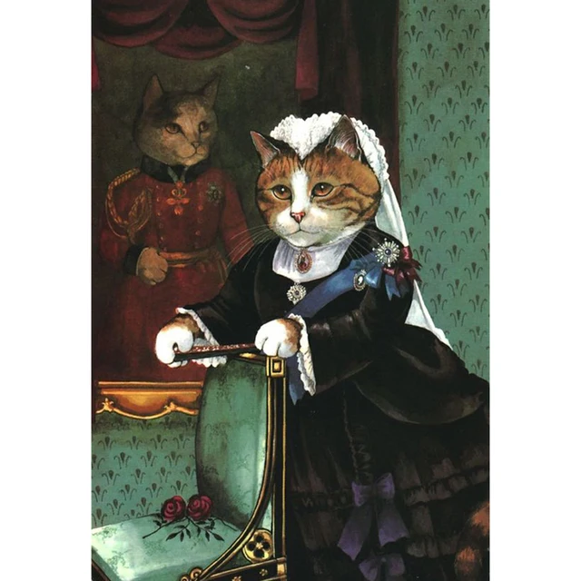 Vintage Dog Princess Pet Gentleman Cat Nordic Poster Animals Wall Art Canvas Painting Wall Pictures For Living Room Unframed A
