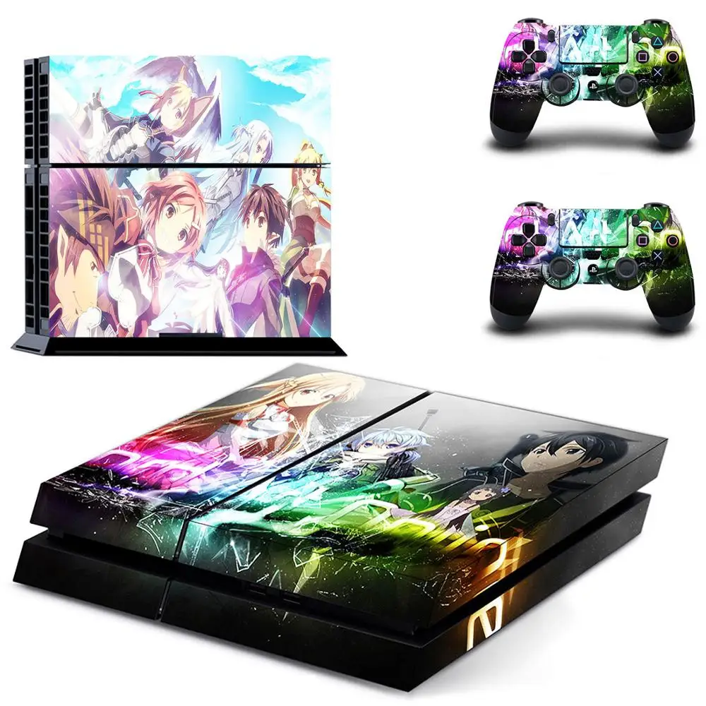 Sword Art онлайн SAO полное покрытие лицевые панели наклейка для PS4 Наклейка для playstation 4 консоль и контроллеры наклейка для PS4 виниловая наклейка