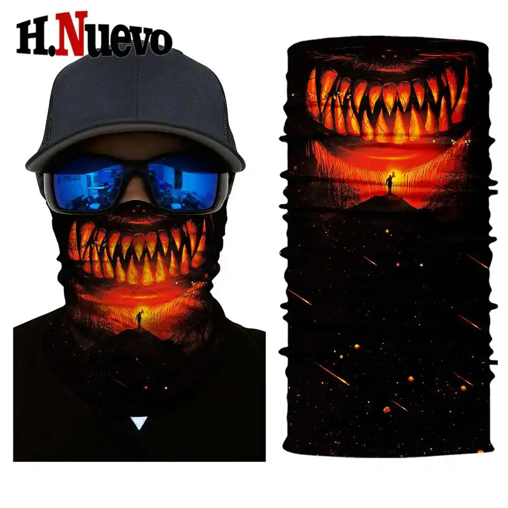 HR040342 Балаклава маска для лица Мотоцикл призрак тактическая Durag Лыжная велосипедная тушь мотоциклетный шарф маска череп маски бандана мотор - Цвет: HR040342