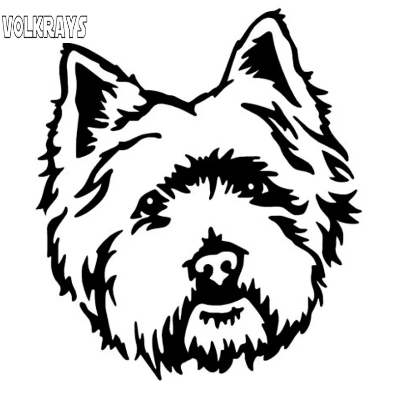 

Volkrays Fashion Car Sticker West Highland White Terrier Westie Dog Accessories Reflective Vinyl Decal Black/Silver,10cm*9cm