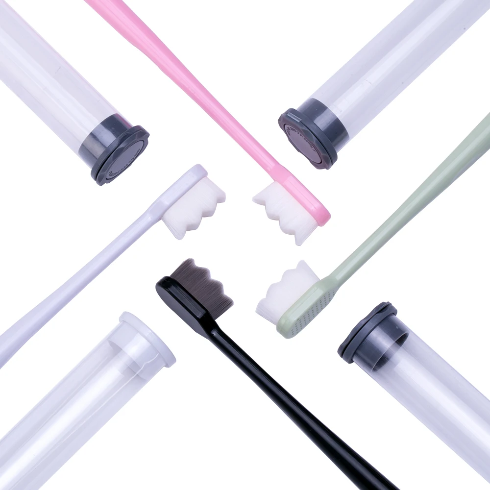 

1/2pc Black Ultra-fine Wave Toothbrushes Million Soft Fiber Nano Portable Tooth Brush Eco Friendly Teeth Whitening For Oral