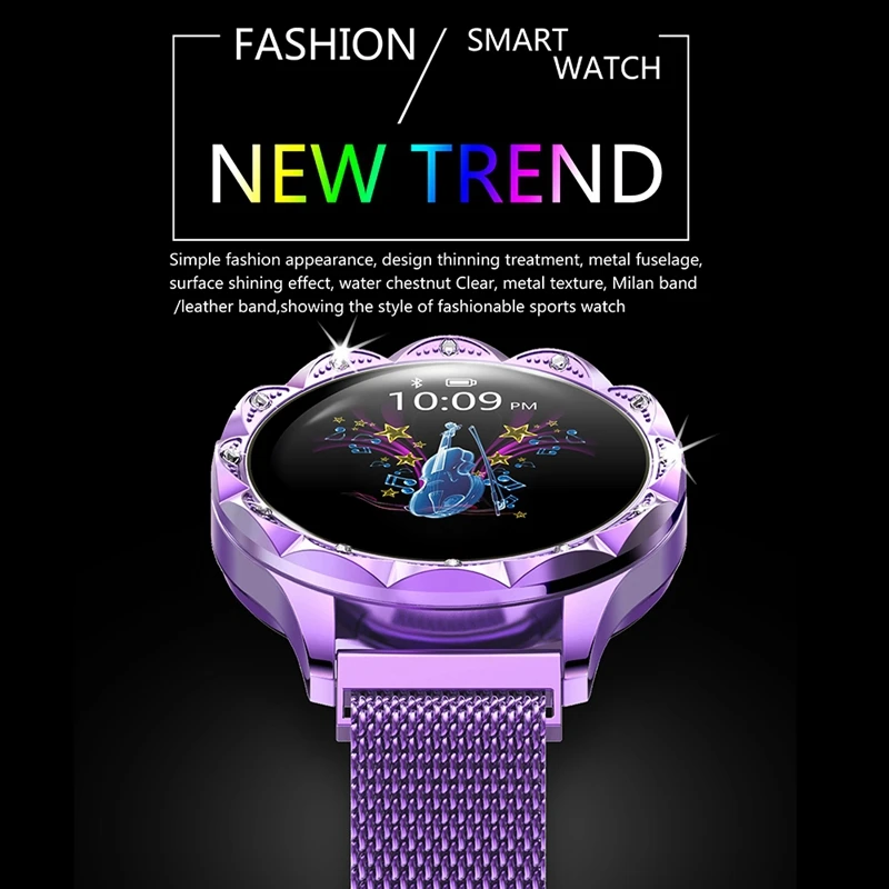 Smart Wristband,Waterproof Ip67 Stainless Steel Mesh Milanese Sport Metal Wristband Loop Accessories for Women