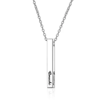 

StrollGirl new custom column pendant necklaces personalized 925 sterling silver jewelry carving name necklaces anniversary gifts
