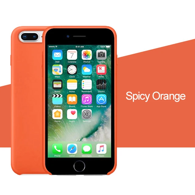 Spicy Orange Роскошный силиконовый чехол для iphone 7 8 6S 6 Plus 11 Pro X XS чехол для MAX XR на Apple iphone 7 8 plus X 10 чехол официальный - Цвет: Spicy Orange