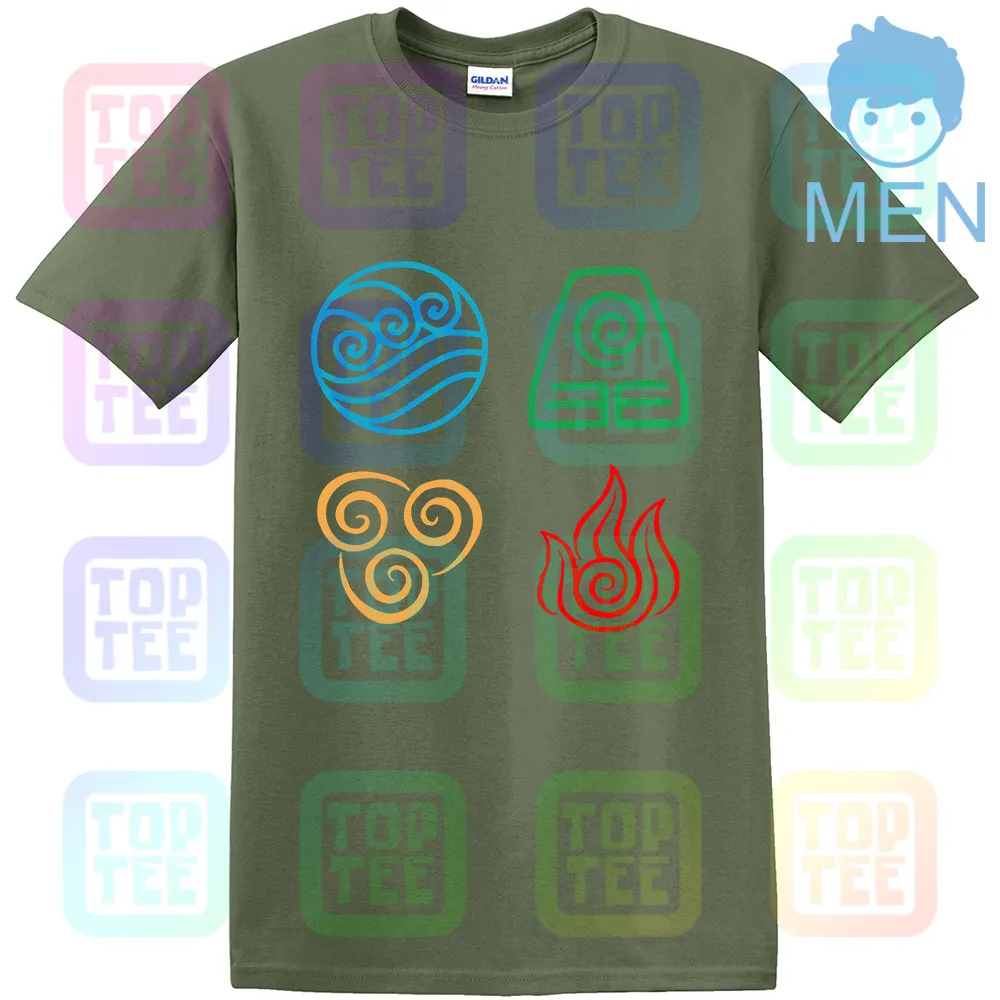 MEN-ARMY GREEN Аватар Последний Airbender/Legend Of Korra Tribe Print Мужская футболка для взрослых летняя одежда Размер: S-3Xl - Цвет: MEN-ARMY GREEN