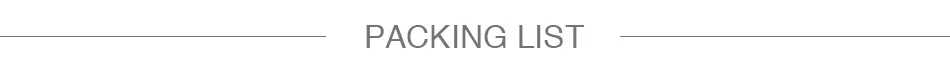 packing list