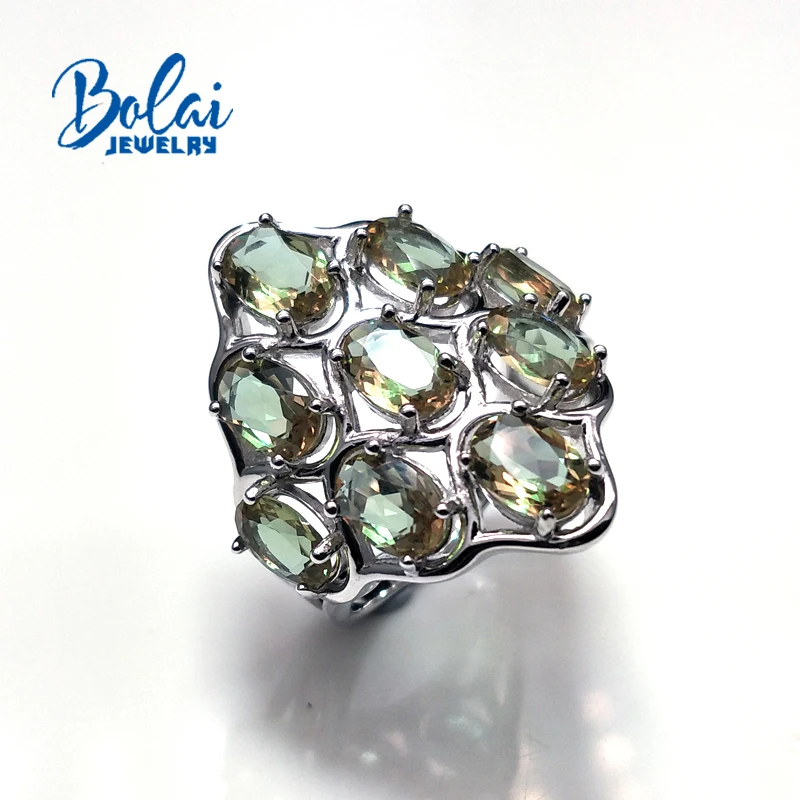 Bolaijewelry, кольца Zultanite из стерлингового серебра 925 пробы, большие размеры, кольца, создаваемые цвета, меняющие драгоценный камень для женщин, повседневная одежда, ювелирные украшения