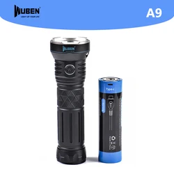 WUBEN A9  High Power LED Flashlight 12000LM Rechargeable Torch LED IP68 with 10200mAh battery For Hunting Outdoor Lighting