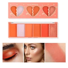 

6 Colors Highlight Blush Rouge Plate Nature Brighten Pearl Shimmer Eye Shadow Plate Lasting Easy To Wear Blush Palette Cosmetics