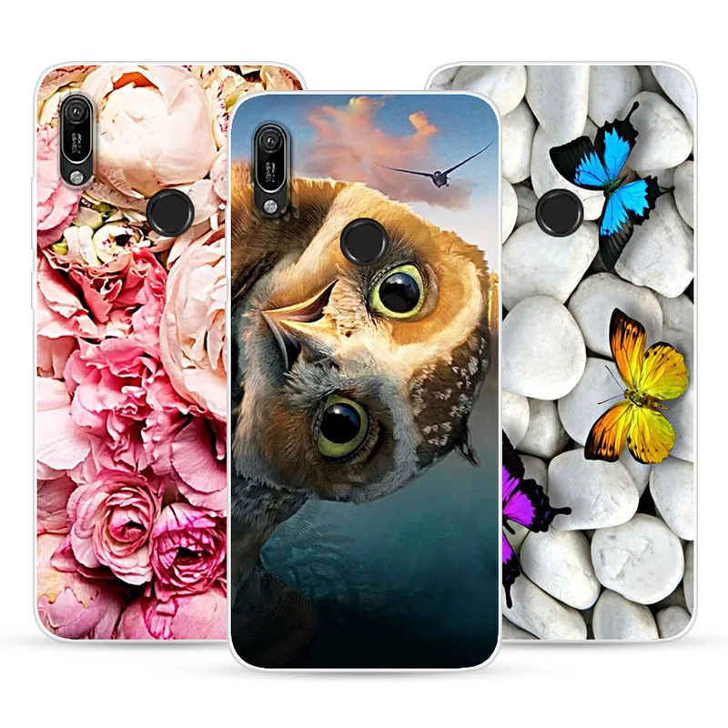 Чехол для телефона huawei Y6 2019 Мягкий Силиконовый ТПУ милый чехол с рисунком кота |