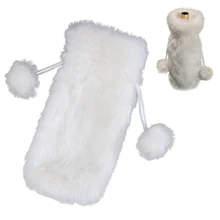 Белая Роскошная Рождественская бутылка из искусственного меха, Подарочный винный набор, Новогоднее украшение, Рождественское украшение для дома, рождественские украшения