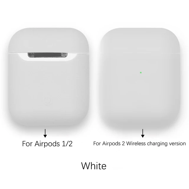 Soft Silicone Cases For Apple Airpods 1/2 Protective Bluetooth Wireless Earphone Cover For Air Pods Luxury Charging Box Bags White