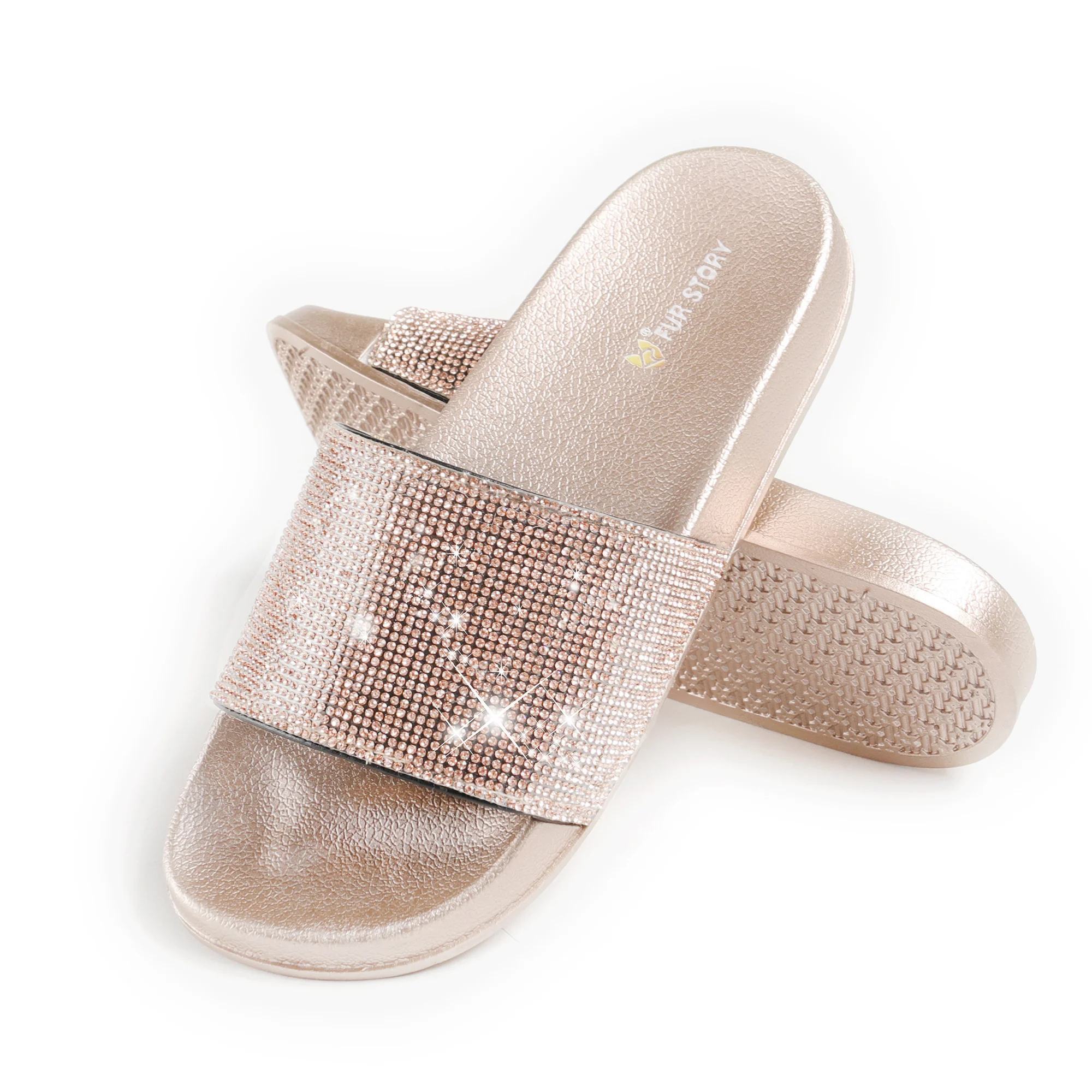 Sandal Platform Berlian Imitasi Glitter 