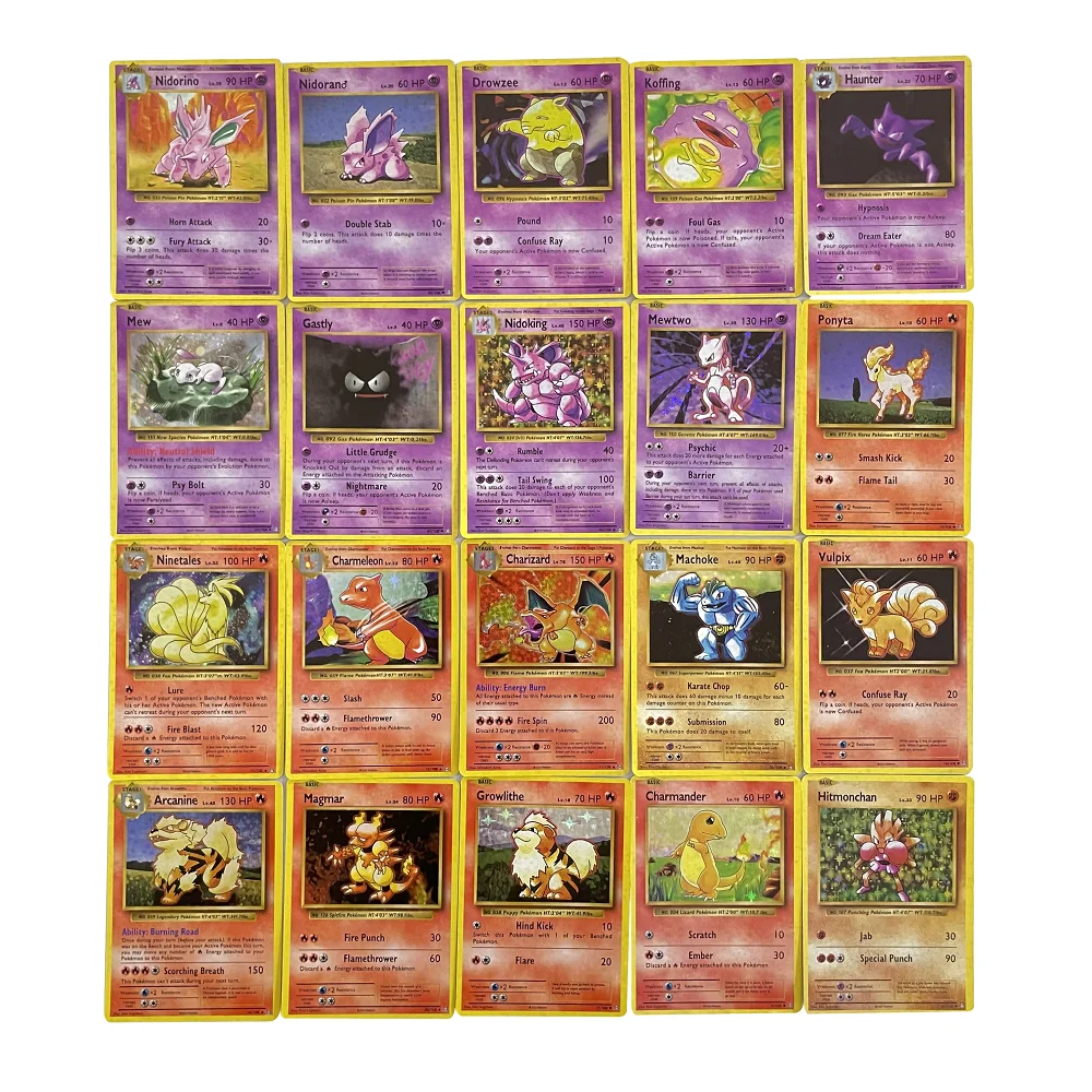 60pcs New 1996 Years 1st Edition Diy Pokemon Flash Cards Charizard  Ninetales Mewtwo Zapdos Game Collection Cards - Game Collection Cards -  AliExpress