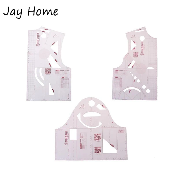 Set 4 Righelli Per Cucito - Squadre Metriche Per Sarti, Design Moda E Disegno Abbigliamento