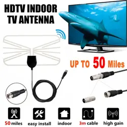 4K 1080P внутреннее Цифровое ТВ высокой четкости антенна 50miles HD tv прозрачная антенна DVB-T VHF УВЧ ATSC сигнал ТВ-приемник антенна