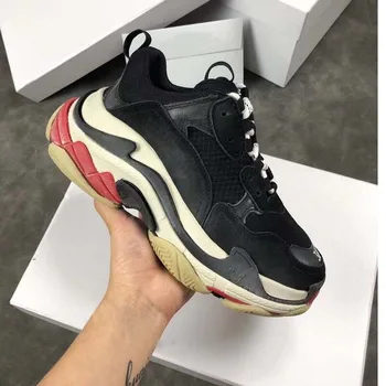 

Famous brand high quality Triple-S Female Casual Flats New style fashionable Lovers Casual Shoes women Retro dad chunky shoes