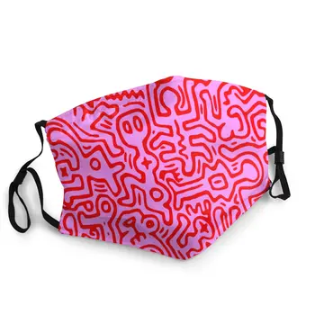 

Haring Doodles Keith Haring Reusable Face Mouth Mask Pattern Anti Haze Protection Cover Respirator