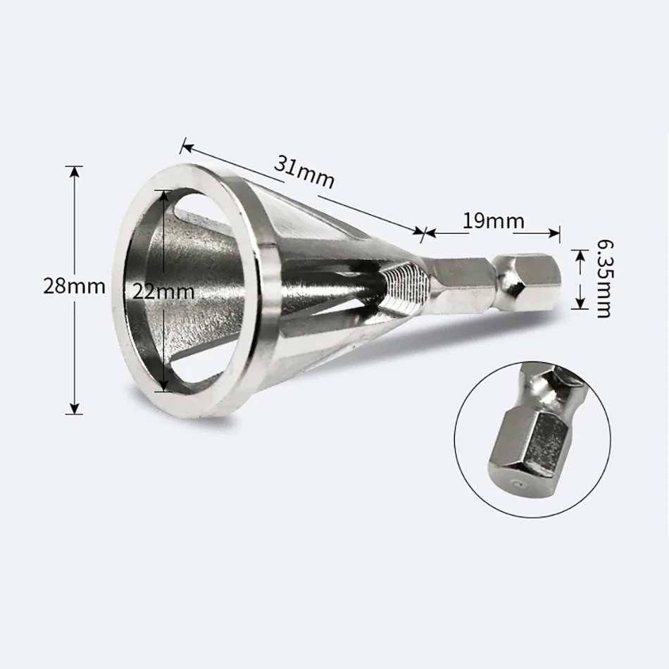 Deburring внешний инструмент фаски Серебряный шестигранный хвостовик треугольная ручка для снятия заусенцев внешний инструмент фаски из нержавеющей стали Удаление заусенцев тоже