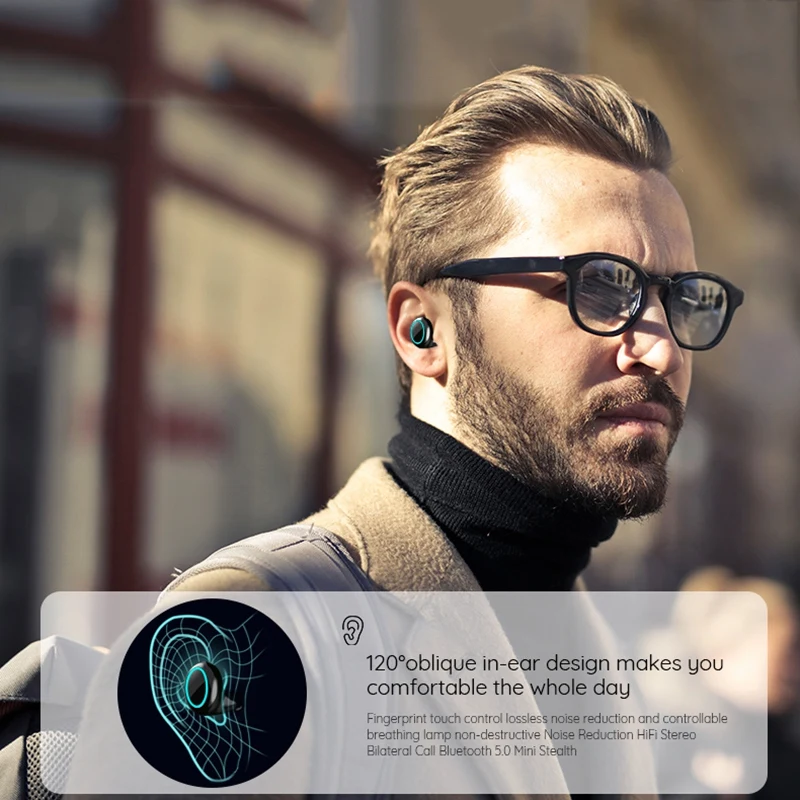 ABKT-Tws Ipx7 водонепроницаемый Bluetooth 5,0 наушники Hifi истинные беспроводные наушники мини-пресс-контроль стерео наушники с зарядным устройством