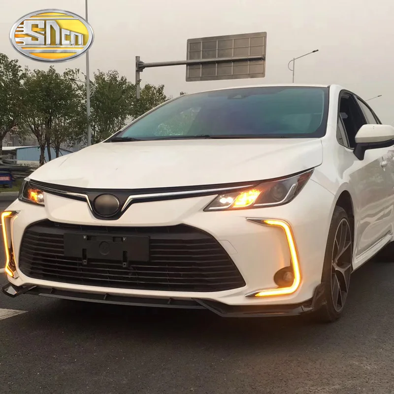 SNCN 2PCS LED Daytime Running Light For Toyota Corolla Car Accessories Waterproof ABS 12V DRL Fog Lamp Decoration