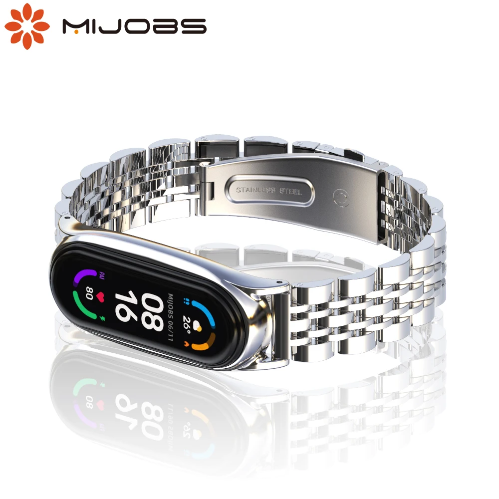 Металлический браслет из нержавеющей стали для Mi Band 6 5 4 3 | Электроника