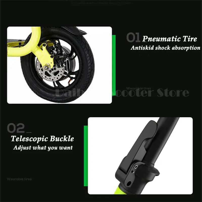 Discount Daibot Adult Electric Scooter Car Two Wheel Electric Scooters With Child Seat 12 Inch 350W 36V Portable Electric Bike Two Seater 20