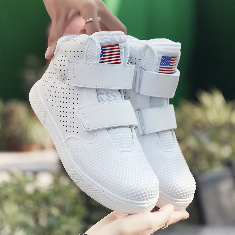 Ladies Hool&Loop Isable Ankle Boots Rose White Shoes Women Casual Shoes Breathable Height Increased shoes 785