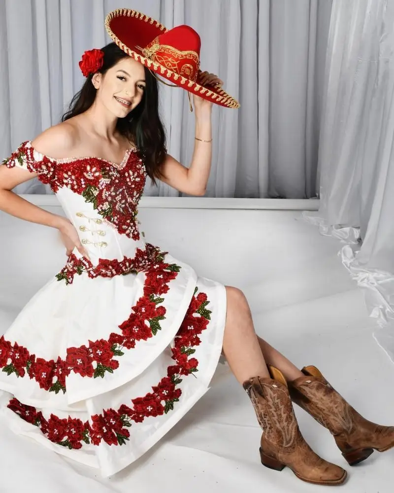 Vestidos Vintage de quinceañera roja y blanca, falda mexicana extraíble de  dos piezas, vestido de graduación, volantes de Organza de encaje, dulce  cumpleaños de 16 años _ - AliExpress Mobile