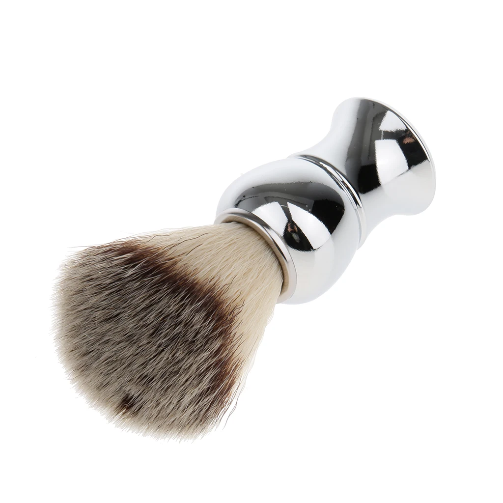 1 Piece Men Soft  Nylon Alloy Handle Shaving Brush Hair Cutting Dust Facial Beard Cleaning Tool 105 x 50 mm
