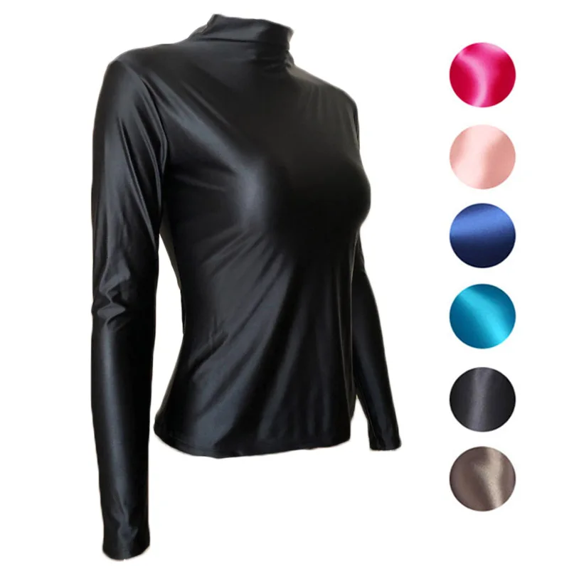 XCKNY  glossy sexy long sleeve high neck sports casual clothes  Japan slim swimming hot spring smooth sexy swimsuit 2XL