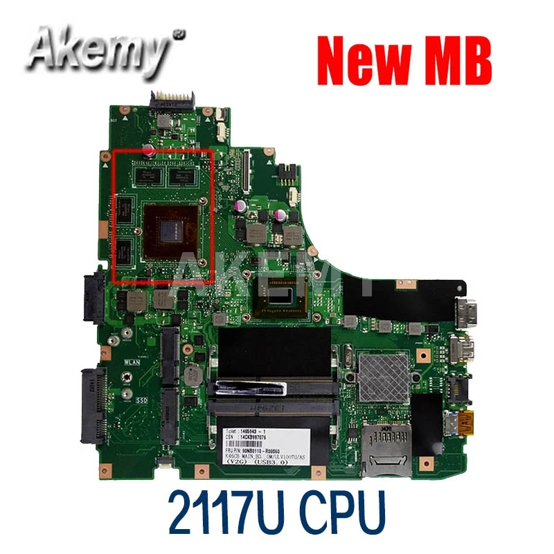 Материнская плата для ноутбука Akemy K46CB MAIN_BD._ 2117U GT740M (V2G) ASUS K46CM K46C S46C A46C 90NB0110-R00050 |