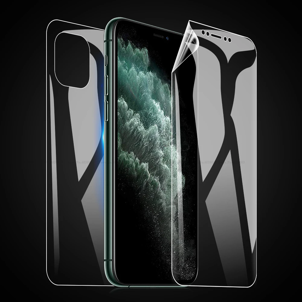 Передняя+ задняя защитная Гидрогелевая пленка для iPhone X XR XS Max 11 Pro Max 8 7 6 6s Plus 11 Pro 11 Защитная пленка для экрана не стекло