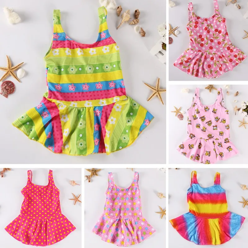 

Baby Kids Girl Swimsuit For Water Sports Child Swimwear Bikini Swim Dress Beach Bathing Costume Random Color