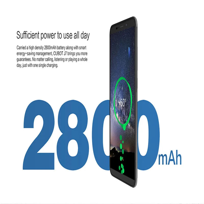  Cubot J7 5.7 Inch 18:9 Screen Android 9.0 Pie Smartphone MT6580 Quad Core 2800mAh Face ID Fingerpri
