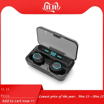

F9 TWS Bluetooth 5.0 Headset With Microphone 9D Stereo wireless headphone tws sport Waterproof Earphones for Xiao mi / Apple