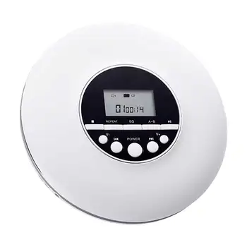 

3.5mm Jack Home LCD Display With Earphone Stereo Sound Audio Multifunctional Students Shockproof Portable CD Player Discman HIFI