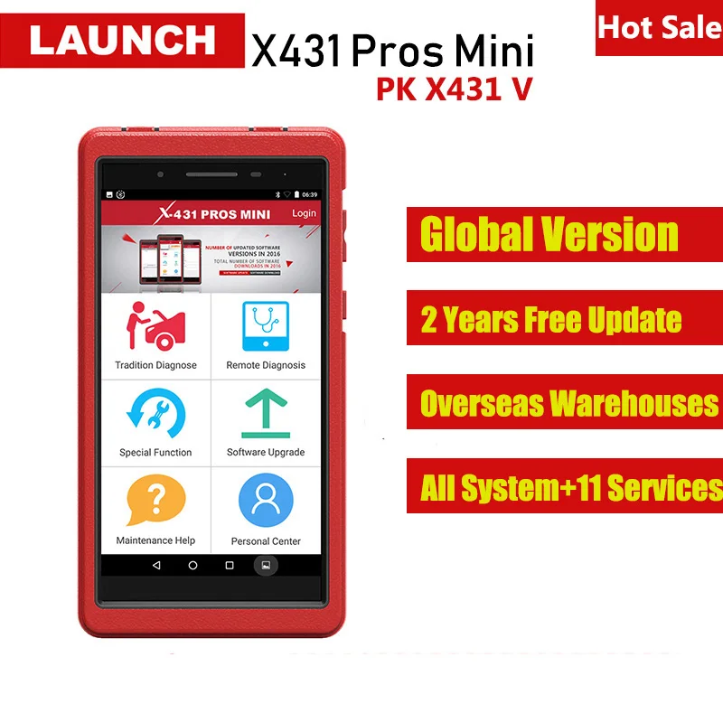 LAUNCH X431 Pros Мини Авто диагностический инструмент полная система Автомобильный сканер автомобильный Сканнер программатор ЭБУ 2 года бесплатное обновление X431 Pro Mini - Цвет: Красный