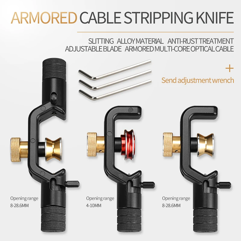 Pelacables Blindados de ACS-2, cortadora de Cable óptico de 4-10mm y 8-28mm, herramienta de pelado de fibra óptica