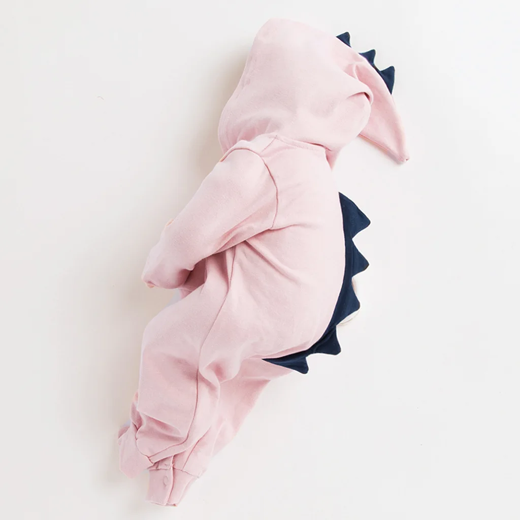 baby boy girl 3d dinosaur costume solid pink gray rompers warm spring autumn cotton romper playsuit clothes Christmas Clothes