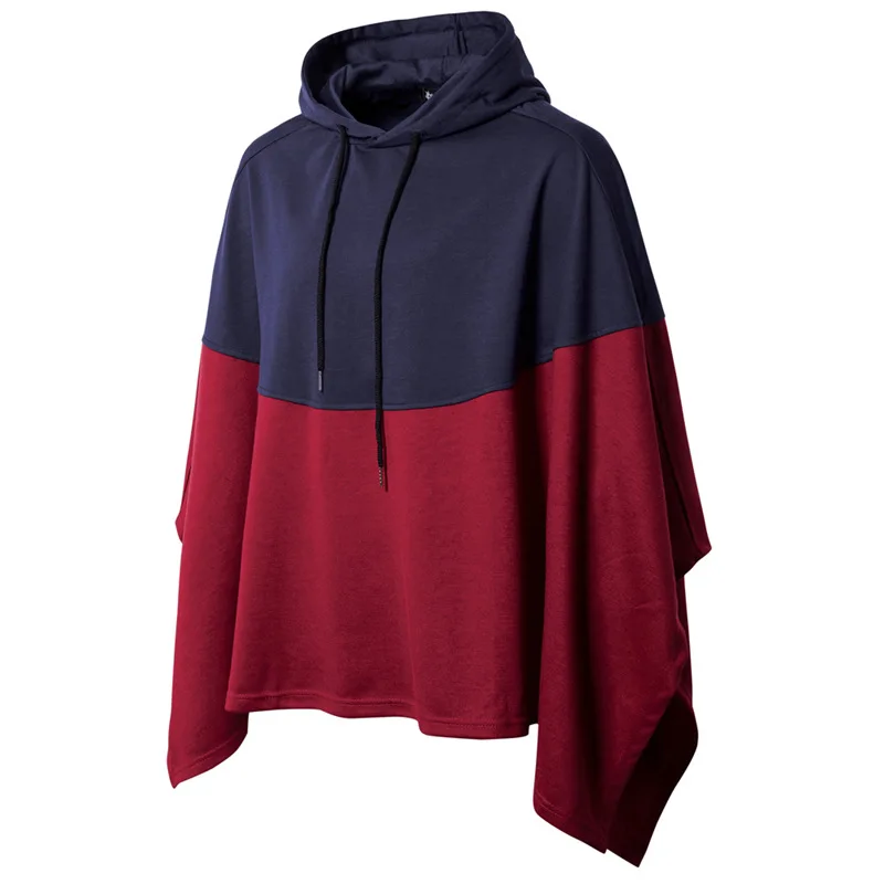 

Men's cape hoodie men's new men's simple color matching hoodie DW30 wizard cloak