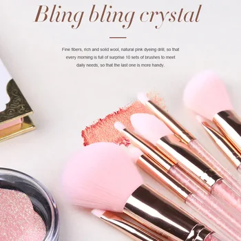 

Hot 8pcs Pinks Quicksand Makeup Brush Set Fiber Bristles Concealer Super Soft Makeup Brush CNT 66