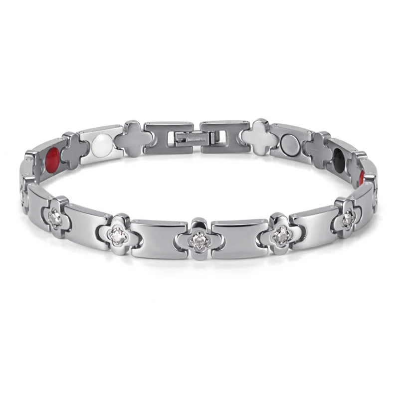 Rainso Модный женский медицинский терапевтический био энергетический 4 в 1 титановый браслет с кристаллами ручной цепи браслеты и браслеты ювелирные изделия