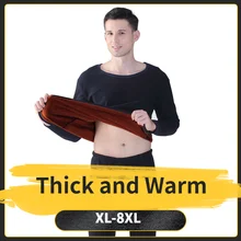 Комплект термобелья, мужские зимние кальсоны, новые плюс бархатные мягкие однотонные утепленные рубашки+ штаны, комплект из 2 предметов, ropa termica