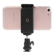 Universal suporte do telefone sapata quente pan tilt 1/4 parafuso interface de metal bola cabeça + telefone segurar selfie clipe braçadeira montagem tripé adaptador