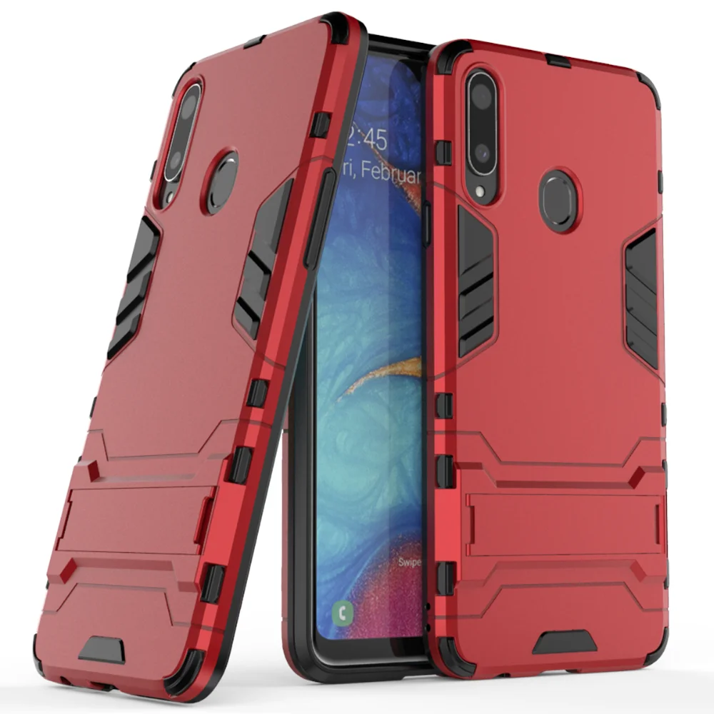 Для samsung Galaxy A20s A20e A2core M20 A20 Чехол чехол-накладка повышенной прочности с протекторным рисунком и подставкой противоударный чехол для samsung A20s A20e A2core M20 чехол