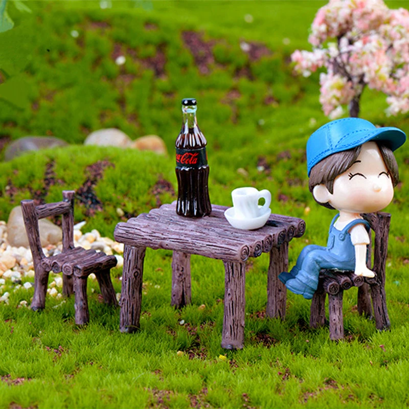 1 комплект стол стул смола ремесло микро пейзаж DIY материал украшение для